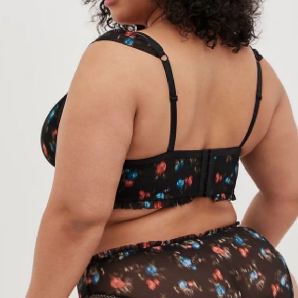 Torrid SEXY RUCHED MESH RUFFLE UNDERWIRE BRA 38/40, D/DD - Picture 3 of 7